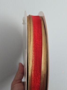 Vintage Ribbon - Red with Gold Edge  - From Filene's Gift Wrapping Office